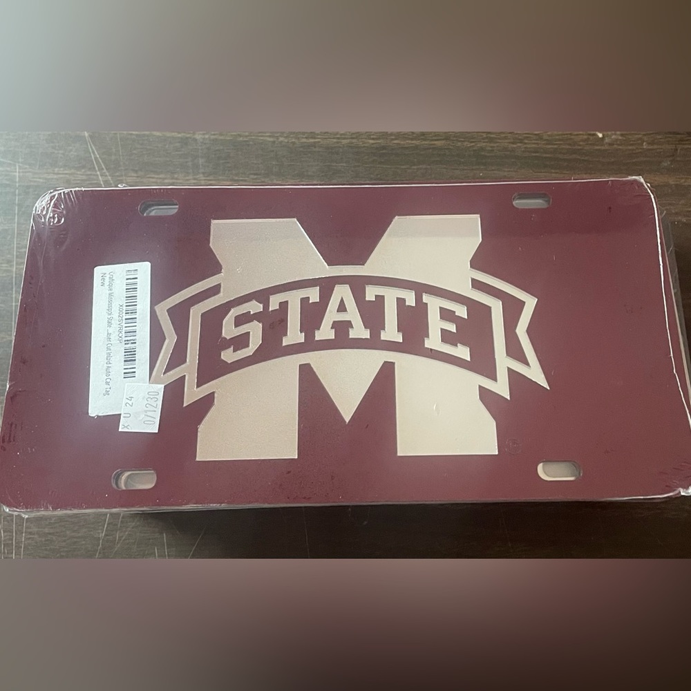 Mississippi Sate Maroon Mirrored Alumni License Plate / Tag by Craftique